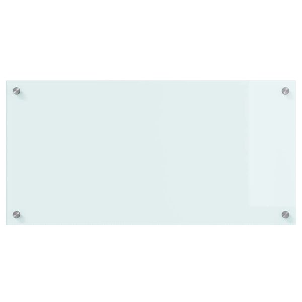 vidaXL Kitchen Backsplash White 80 x 40 cm Tempered Glass