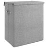 vidaXL Foldable Laundry Hamper Grey 51x34.5x59 cm Faux Linen Fabric