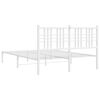 vidaXL Metal Bed Frame without Mattress with Headboard White 140x200cm