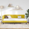 vidaXL Corner Bed Frame with Headboard Yellow 100 cm x 200 cm Velvet