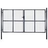 vidaXL Mesh Garden Gate Galvanised Steel 300x150 cm Grey