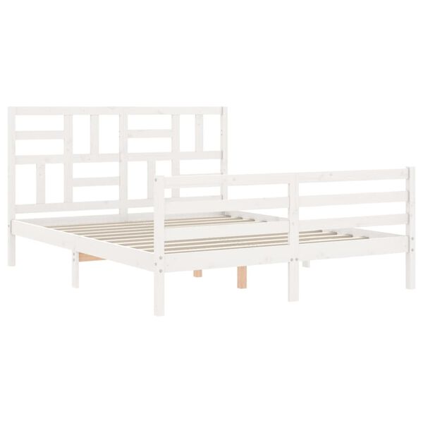 vidaXL Bed Frame without Mattress White 160x200 cm Solid Wood
