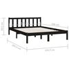 vidaXL Bed Frame without Mattress Black Solid Wood Pine King Size