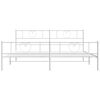 vidaXL Metal Bed Frame without Mattress with Footboard White 200x200cm
