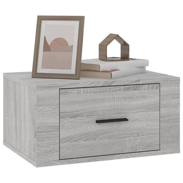 vidaXL Wall-mounted Bedside Cabinet Grey Sonoma 50x36x25 cm