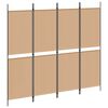 vidaXL 4-Panel Room Divider Beige 200 x 180 cm Fabric