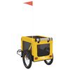 vidaXL Pet Bike Trailer Yellow and Black Oxford Fabric&Iron