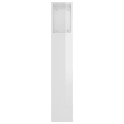vidaXL Headboard Cabinet High Gloss White 180x18.5x104.5 cm