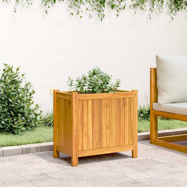 vidaXL Garden Planter with Liner 54x31x50 cm Solid Wood Acacia