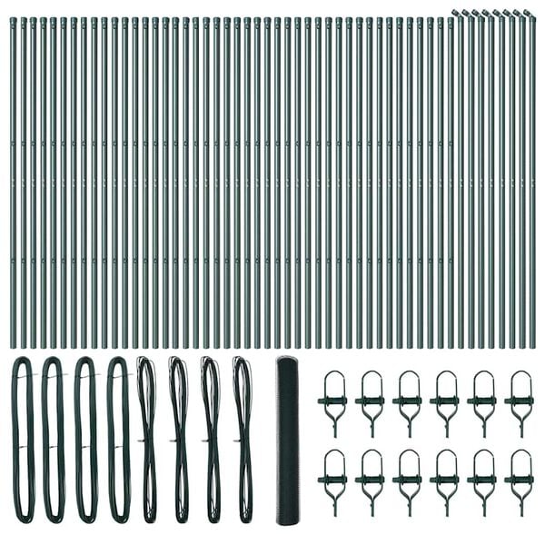 vidaXL Fence Post Green 100 x 1 m (13 mm mesh) Steel and PVC