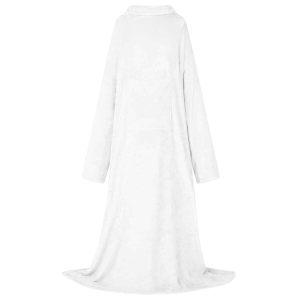 vidaXL Blanket Hoodie White Flannel