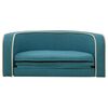 vidaXL Foldable Dog Sofa Turquoise 76x71x30 cm Linen Washable Cushion