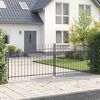 vidaXL Double Gate with Lock Woerden Grey 400 x 174.5 cm Steel