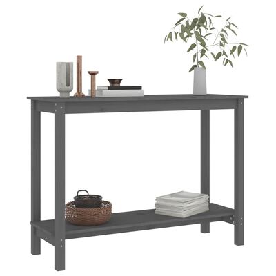 vidaXL Console Table Grey 110x40x80 cm Solid Wood Pine