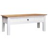 vidaXL Coffee Table White 100x60x43.5 cm Solid Pine Wood Panama Range