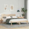 vidaXL Bed Frame with Headboard Brown 150 x 200 cm Solid Pine Wood
