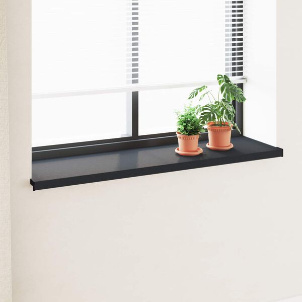 vidaXL Window Sill Anthracite with Wood Grain 140 x 45 x 4.5 cm PVC
