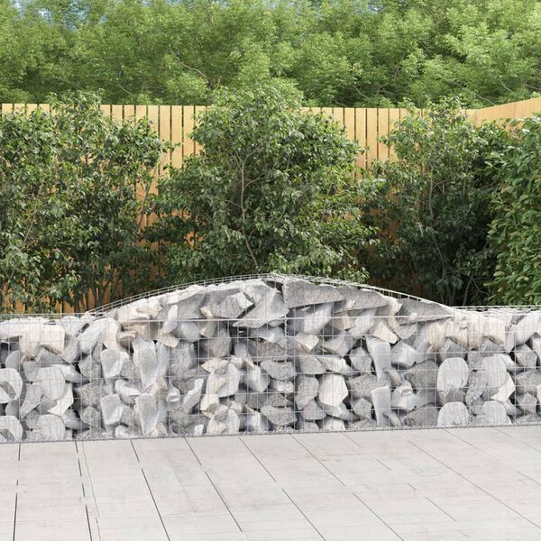 vidaXL Arched Gabion Baskets 4 pcs 400x50x60/80 cm Galvanised Iron
