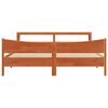 vidaXL Bed Frame with Headboard Wax Brown 200x200 cm Solid Wood Pine