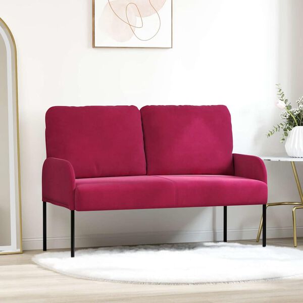 vidaXL Sofas with Cushion Wine Red 115 x 56 x 80 cm Plywood