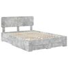 vidaXL Bed Frame Concrete Grey 140 x 190 cm Engineered Wood