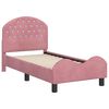 vidaXL Toddler Bed Frame with Headboard Pink 70 x 140 cm Velvet