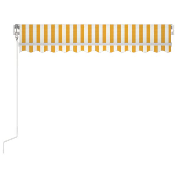 vidaXL Manual Retractable Awning 350x250 cm Yellow and White