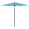 vidaXL Garden Parasol with Steel Pole Blue 223x223x213 cm