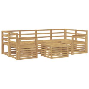 vidaXL Outdoor Sofa Set 7 pcs 6-Seaters White Solid Acacia Wood