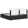 vidaXL Bed Frame with Headboard Black 200 x 200 cm Solid Pine Wood
