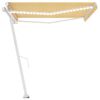 vidaXL Manual Retractable Awning with LED 400x350 cm Yellow and White