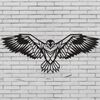 Homemania Wall Decoration Eagle 100x44 cm Steel Black