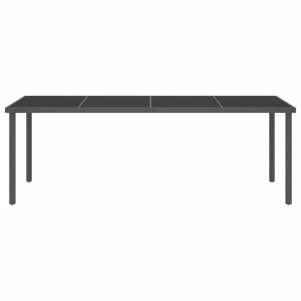 vidaXL Outdoor Dining Table Anthracite 220x90x75 cm Steel and Glass