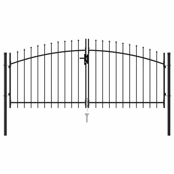 vidaXL Fence Gate Woerden Double Door with Spike Top 299.5x174.5 cm