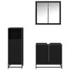 vidaXL Bathroom Furniture Set 3 pcs Black Oak Engineered Wood