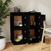 vidaXL Sideboards 2 pcs Black 31.5x34x75 cm Solid Wood Pine