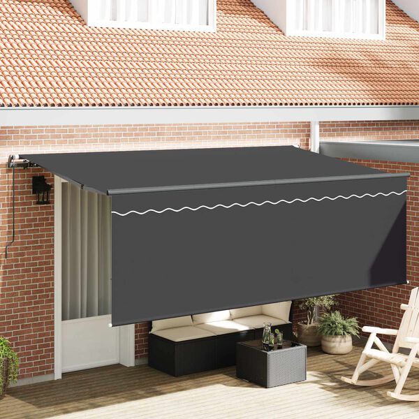 vidaXL Retractable Awning Manual Anthracite 350 x 200 cm