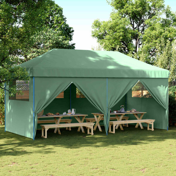 vidaXL Party Tent Folding Green 292 x 580 x 315 cm Oxford Fabric