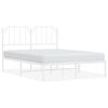 vidaXL Metal Bed Frame without Mattress with Headboard White 140x200cm