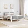 vidaXL Bed Frame with Headboard Light Grey 150 x 200 cm Fabric