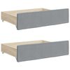 vidaXL Daybed with Trundle&Drawers without Mattress Light Grey 90x190 cm Single