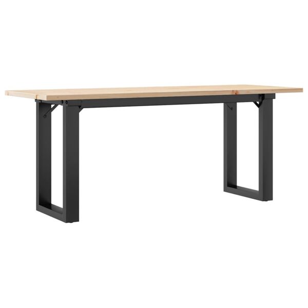 vidaXL Coffee Table O-Frame 110x40x45 cm Solid Wood Pine and Steel