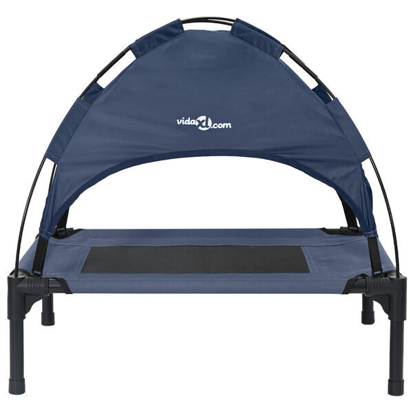 vidaXL Dog Bed Folding Manual Navy Blue 76 x 62 x 70.5 cm Steel