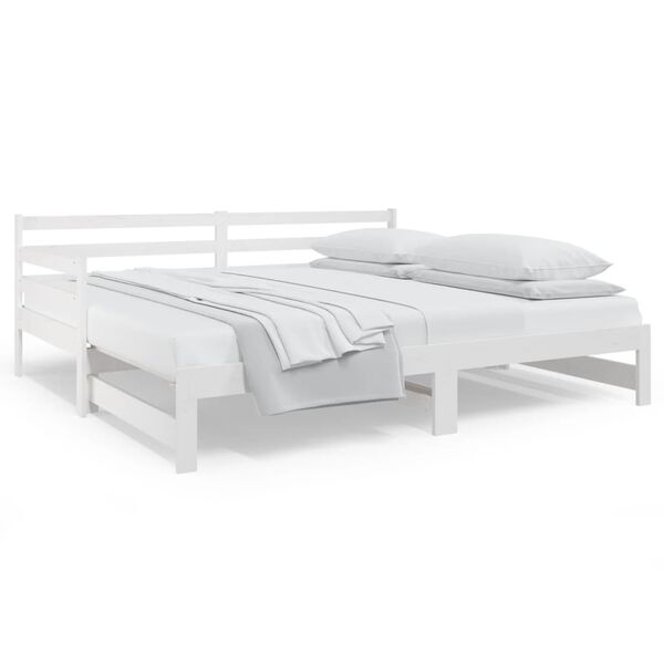 vidaXL Pull-out Day Bed without Mattress White 2x(90x190)cm