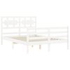 vidaXL Bed Frame without Mattress White Small Double Solid Wood
