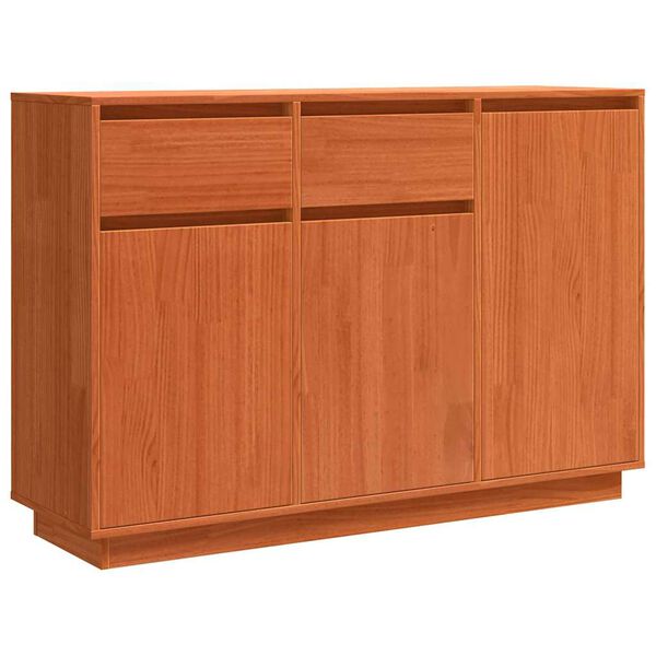 vidaXL Sideboard Wax Brown 110 x 34 x 75 cm Solid Pine Wood