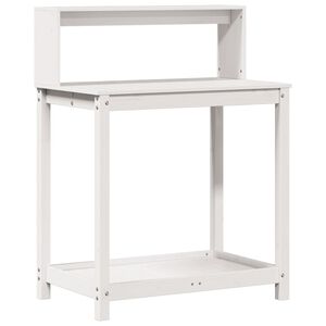 vidaXL Potting Table with Shelves White 82.5x50x109.5 cm Solid Wood Pine
