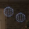 vidaXL Ball with 192 LEDs 2 pcs Cold white 31.5 x 31.5 x 32 cm Metal