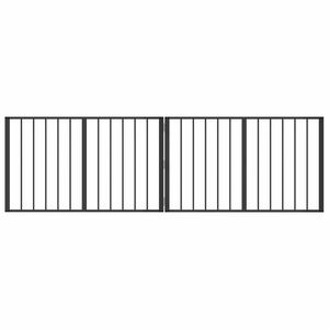 vidaXL Dog Gate 2 pcs Black 100 x 60 cm Galvanised Steel