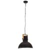 vidaXL Industrial Hanging Lamp 25 W Black Round Mango Wood 52 cm E27